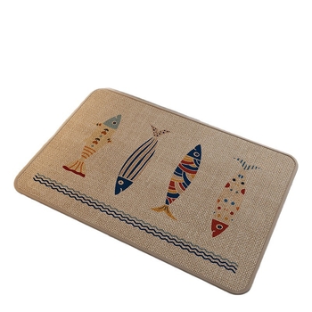 Covoraș de baie din in – pătrat, cu modele cartoon/geometrice/animale drăguțe, spălare manuală, personalizabil