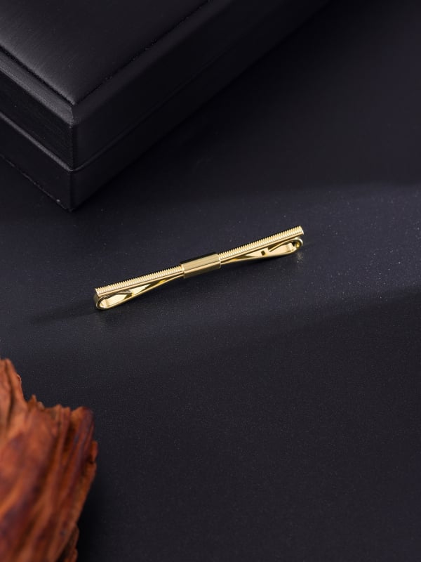 Клип за яка – меден, прост унисекс стил, геометрична форма, електропокритие