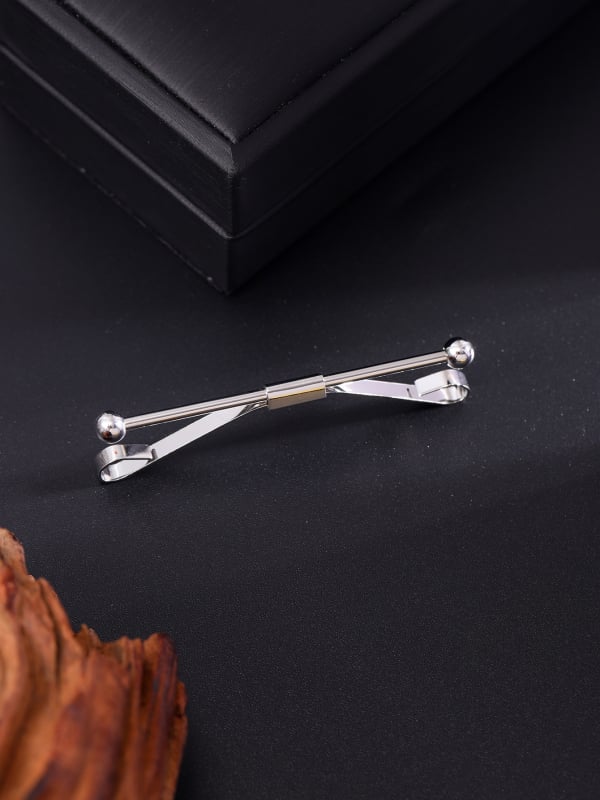 Клип за яка – меден, прост унисекс стил, геометрична форма, електропокритие