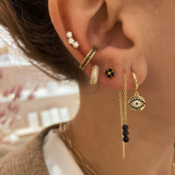 Обеци – Мед, Геометричен дизайн, Покритие с истинско злато, Универсален стил, Зима 2025