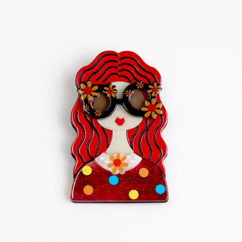 Akrilból készült karikatúrafigurás kitűző – friss és édes niche stílus, környezetbarát feldolgozás, uniszex kiegészítő