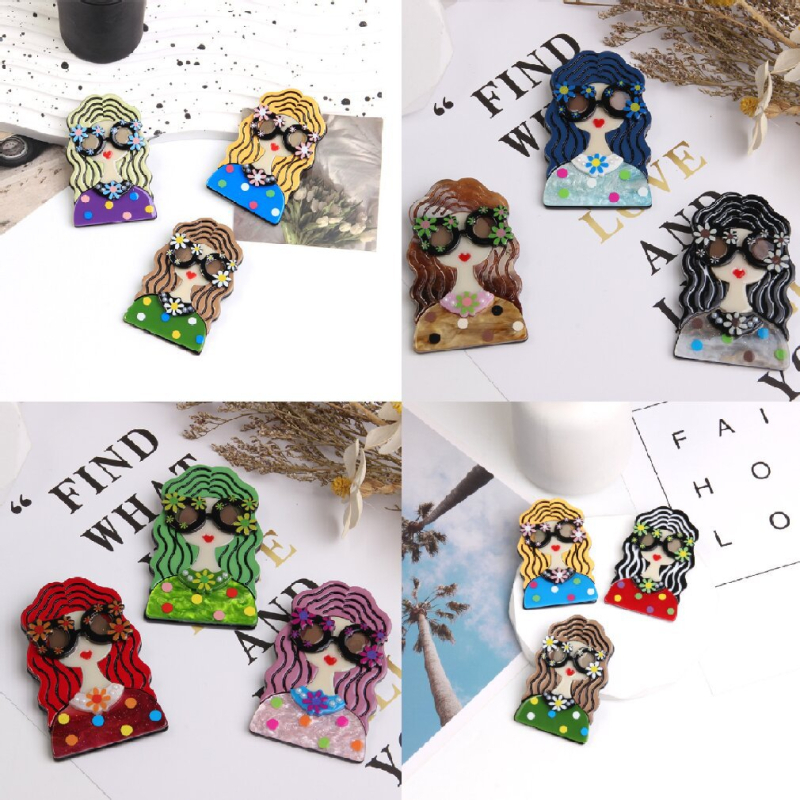 Akrilból készült karikatúrafigurás kitűző – friss és édes niche stílus, környezetbarát feldolgozás, uniszex kiegészítő