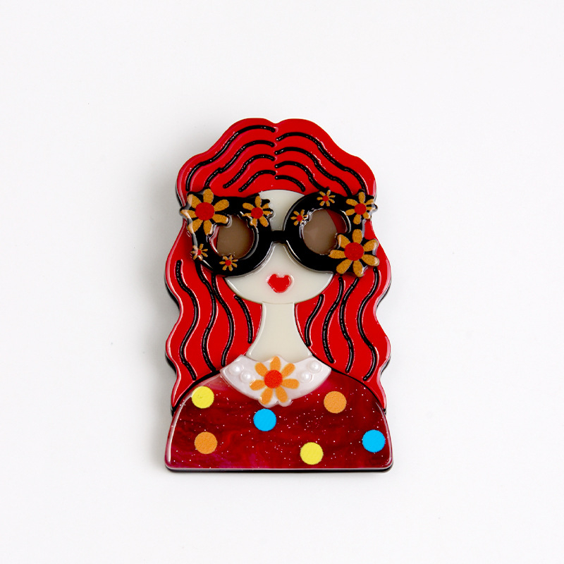 Akrilból készült karikatúrafigurás kitűző – friss és édes niche stílus, környezetbarát feldolgozás, uniszex kiegészítő