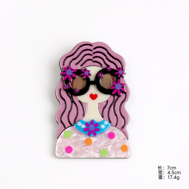 Akrilból készült karikatúrafigurás kitűző – friss és édes niche stílus, környezetbarát feldolgozás, uniszex kiegészítő