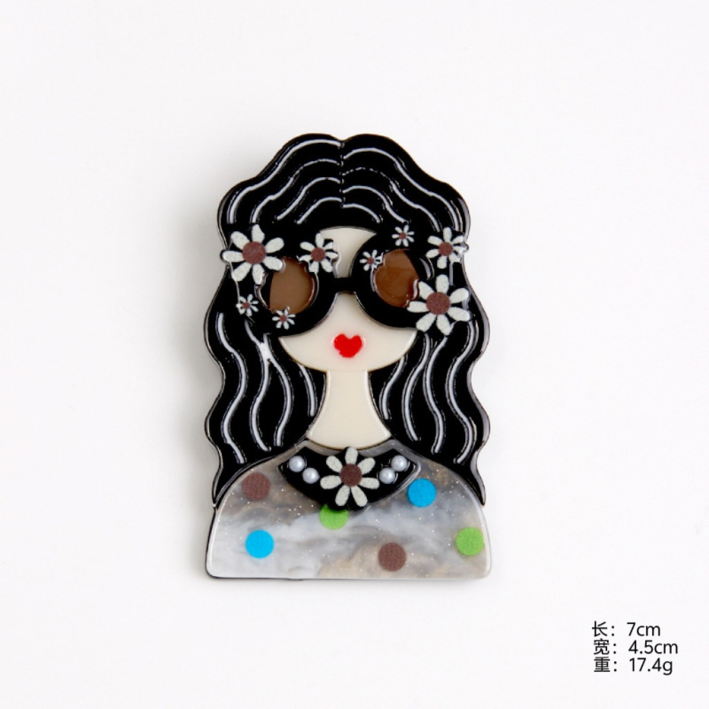 Akrilból készült karikatúrafigurás kitűző – friss és édes niche stílus, környezetbarát feldolgozás, uniszex kiegészítő