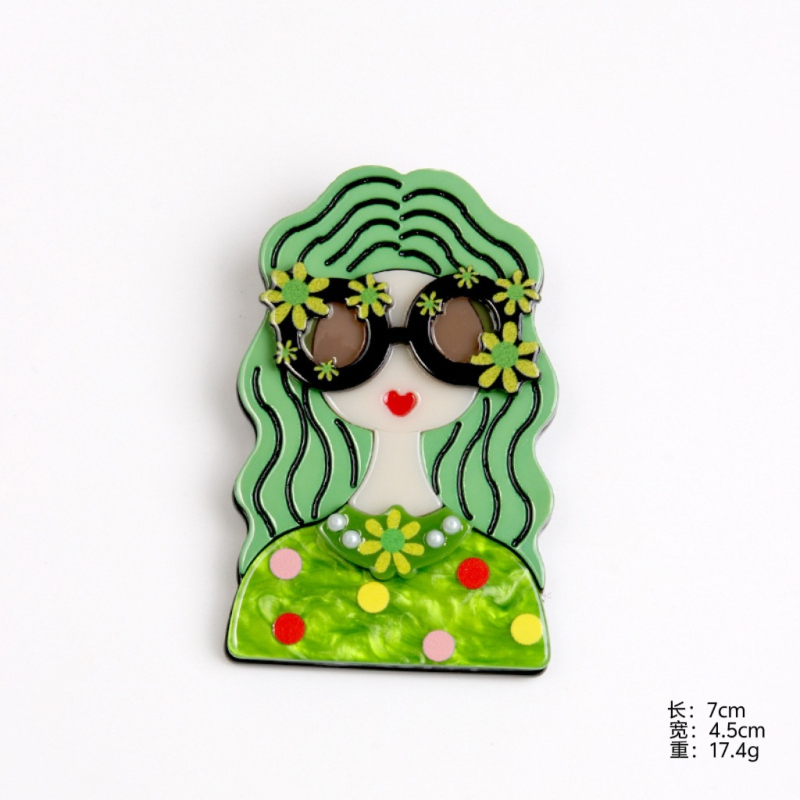 Akrilból készült karikatúrafigurás kitűző – friss és édes niche stílus, környezetbarát feldolgozás, uniszex kiegészítő
