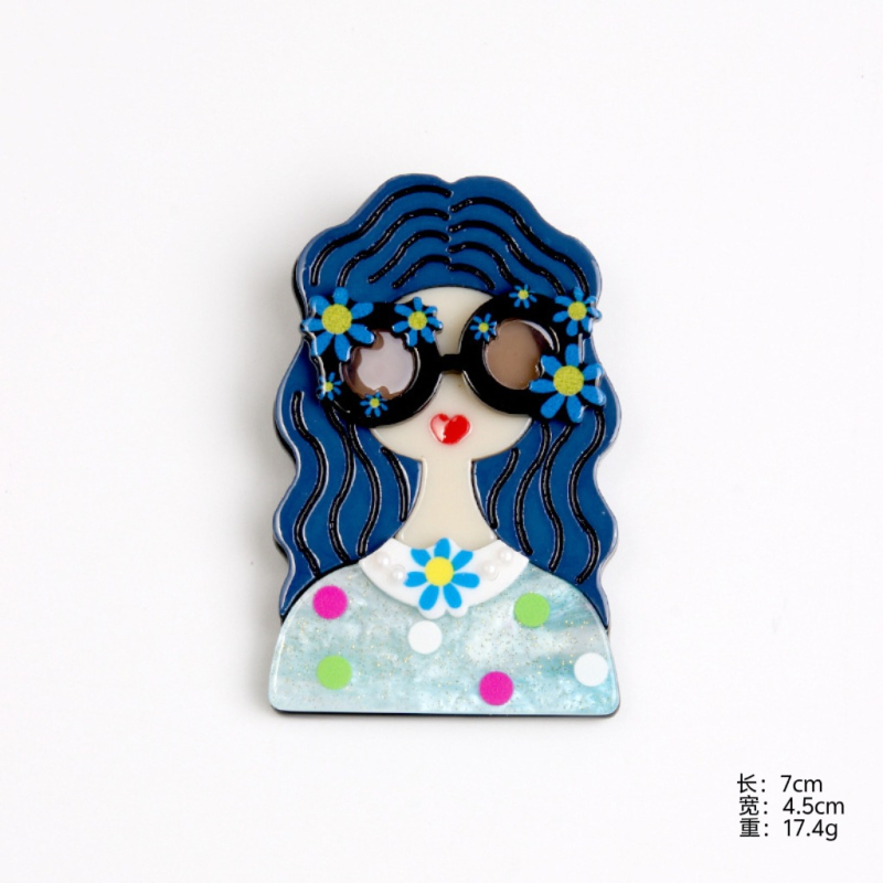 Akrilból készült karikatúrafigurás kitűző – friss és édes niche stílus, környezetbarát feldolgozás, uniszex kiegészítő