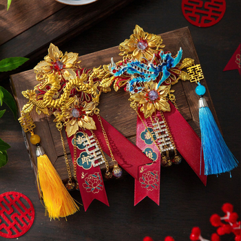 Esküvői corsage készlet család és szülők részére, selyem virágokkal, kínai stílusú menyasszony és vőlegény számára