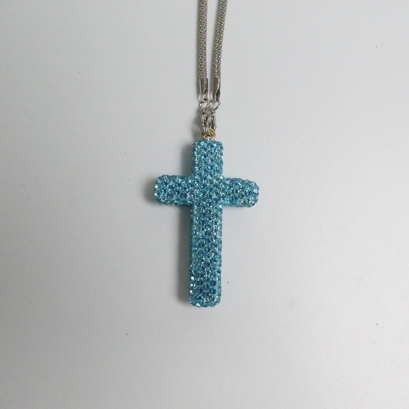 Висулка за интериор на автомобил от неръждаема стомана, прост стил, кръст с диаманти за декорация