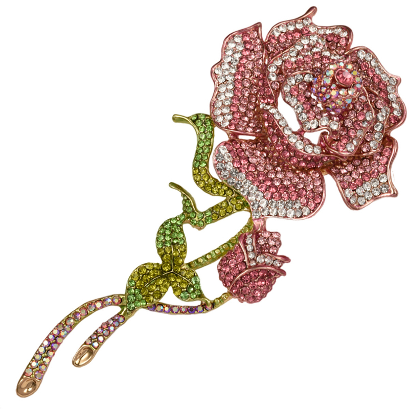 Брош ружа од легуре с електроплатирањем — elegantan unisex corsage, kopča za rever i kopča za šalu, višefunkcionalni svadbeni dodatak, jesen 2024
