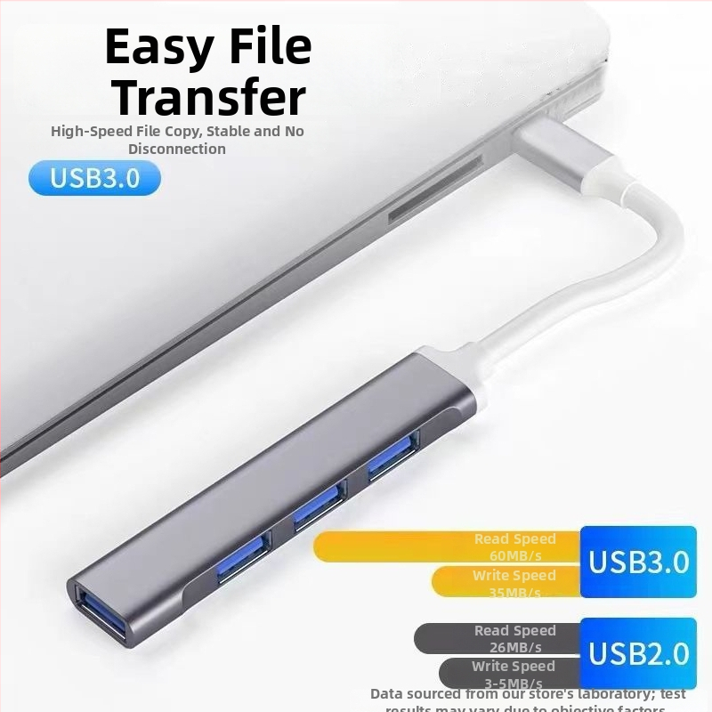 Pinyue USB-C hub, 4-v-1 USB 3.0 docking stanica, kábel 19,4 cm, napájaný cez USB