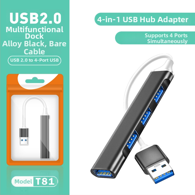 Pinyue USB-C hub, 4-u-1 USB 3.0 docking stanica, kabel duljine 19,4 cm, napajanje preko USB