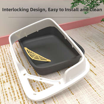 Комплект котешки принадлежности за начинаещи: пълен набор от котешки тоалетни кутии и купи за храна, PVC материал, марка Orange tail, без внос