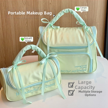 Geantă de makeup cu capacitate mare și compartimente separate, pentru călătorii de agrement, din poliester, închidere cu fermoar, pentru femei