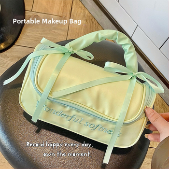 Geantă de makeup cu capacitate mare și compartimente separate, pentru călătorii de agrement, din poliester, închidere cu fermoar, pentru femei