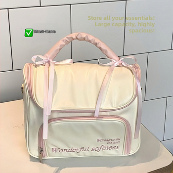 Geantă de makeup cu capacitate mare și compartimente separate, pentru călătorii de agrement, din poliester, închidere cu fermoar, pentru femei