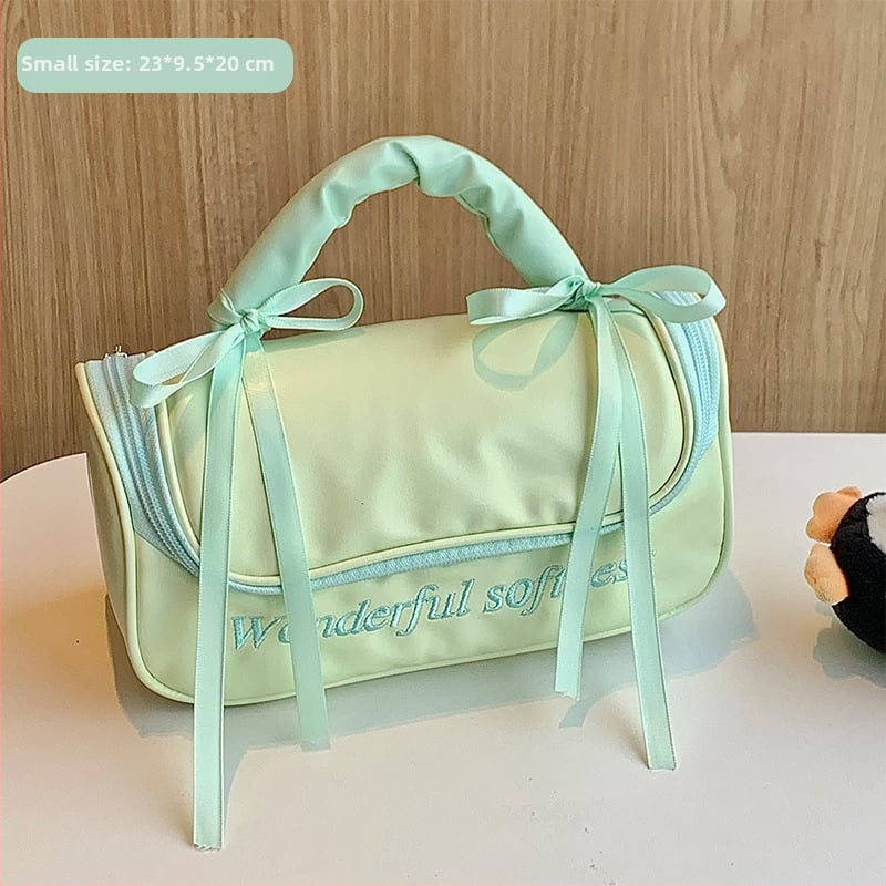 Geantă de makeup cu capacitate mare și compartimente separate, pentru călătorii de agrement, din poliester, închidere cu fermoar, pentru femei