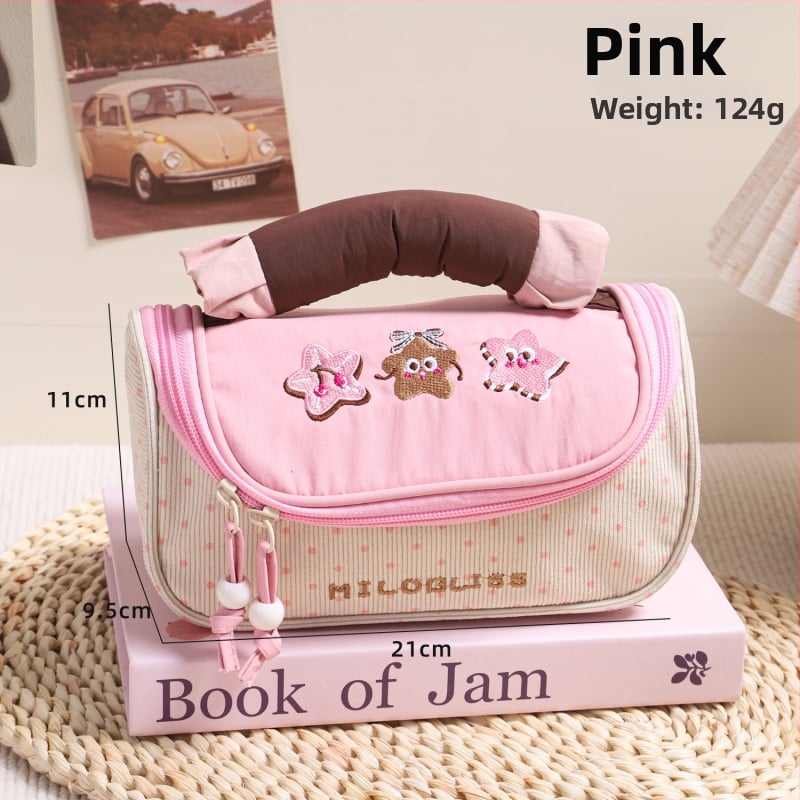 Geantă de makeup cu capacitate mare și compartimente separate, pentru călătorii de agrement, din poliester, închidere cu fermoar, pentru femei