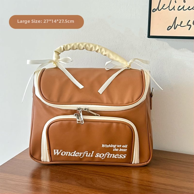 Geantă de makeup cu capacitate mare și compartimente separate, pentru călătorii de agrement, din poliester, închidere cu fermoar, pentru femei