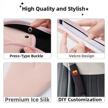 Μαξιλαράκια ζώνης αυτοκινήτου για παιδιά — ice silk, 100 g, εκτύπωση λογοτύπου, προσαρμοσμένα