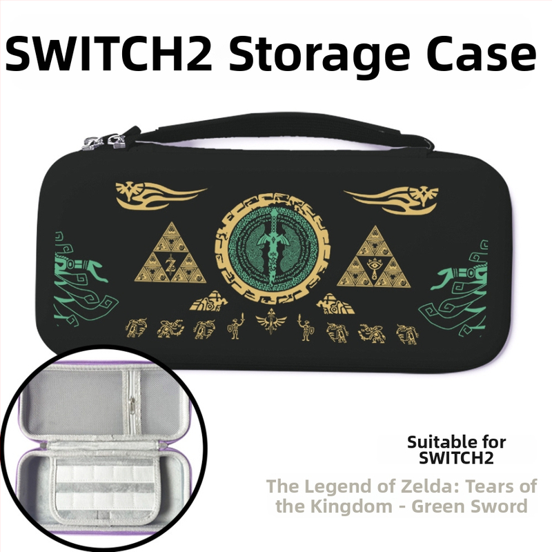 Taška na Switch 2 Nintendo Zelda z PU kože so maľovaným vzorom, nárazuvzdorná, s veľkou kapacitou