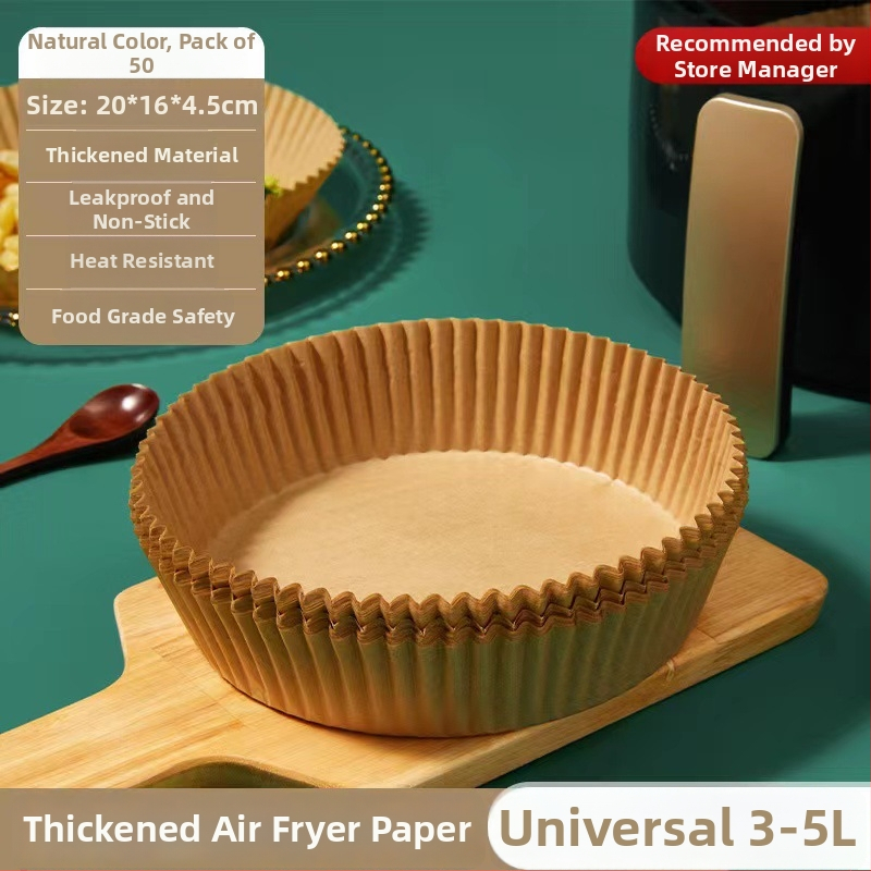 Levegőben süthető sütőpapíros tálca - olajat felszívó papír, élelmiszer-minőségű szilikonpapír, sütőpapír (Anyagok: olajpapír + élelmiszer-minőségű szilikonpapír; Bevonat: élelmiszer-szilikon olaj; Kategória: sütőpapír; Alkalmazások: szállodák, családok, i