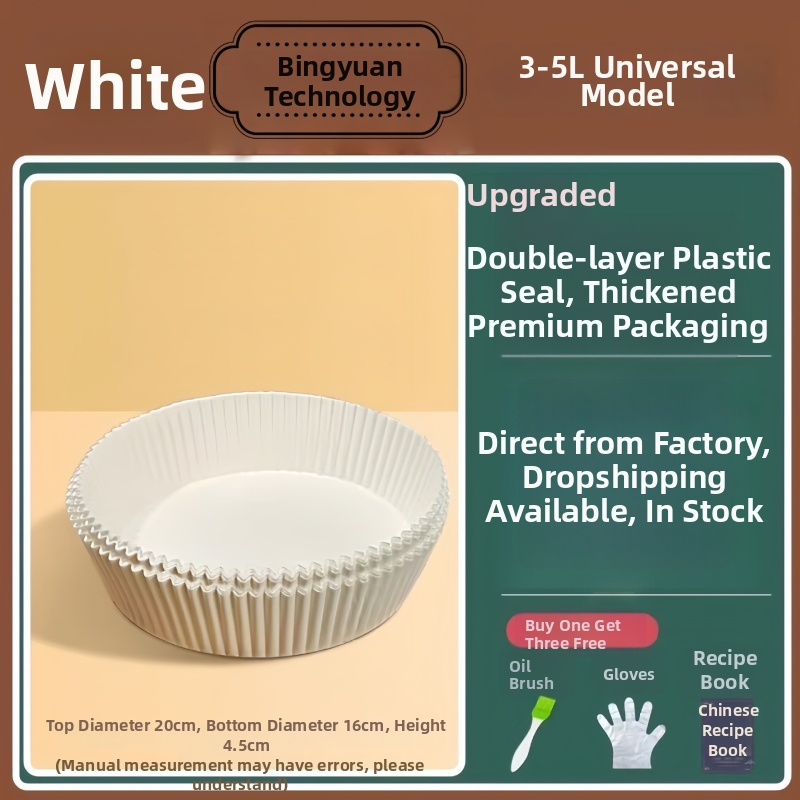 Levegőben süthető sütőpapíros tálca - olajat felszívó papír, élelmiszer-minőségű szilikonpapír, sütőpapír (Anyagok: olajpapír + élelmiszer-minőségű szilikonpapír; Bevonat: élelmiszer-szilikon olaj; Kategória: sütőpapír; Alkalmazások: szállodák, családok, i