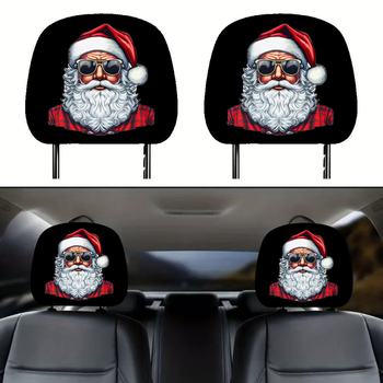 Универсален калъф за облегалка на автомобилна седалка със щампа Дядо Коледа, еластична тъкан, полиестерен пълнеж, минималистичен стил