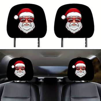 Универсален калъф за облегалка на автомобилна седалка със щампа Дядо Коледа, еластична тъкан, полиестерен пълнеж, минималистичен стил