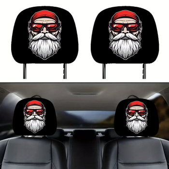 Универсален калъф за облегалка на автомобилна седалка със щампа Дядо Коледа, еластична тъкан, полиестерен пълнеж, минималистичен стил