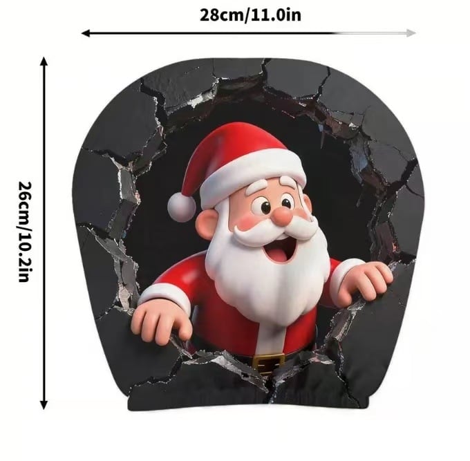 Универсален калъф за облегалка на автомобилна седалка със щампа Дядо Коледа, еластична тъкан, полиестерен пълнеж, минималистичен стил