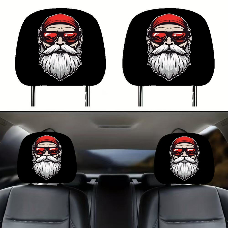 Универсален калъф за облегалка на автомобилна седалка със щампа Дядо Коледа, еластична тъкан, полиестерен пълнеж, минималистичен стил