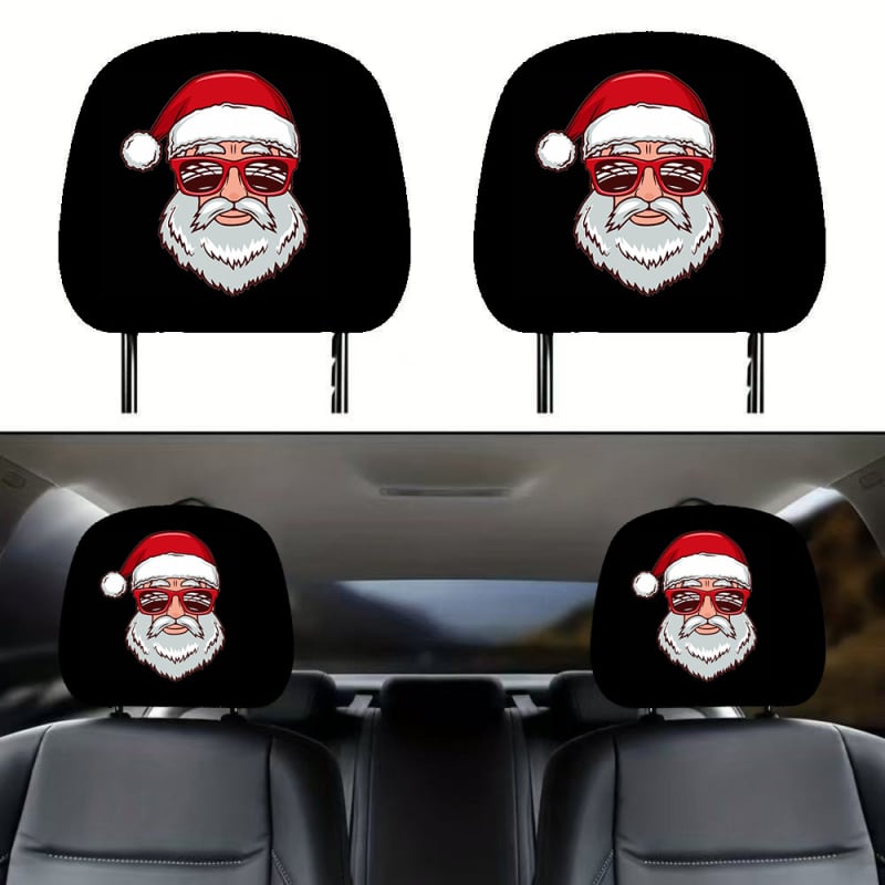 Универсален калъф за облегалка на автомобилна седалка със щампа Дядо Коледа, еластична тъкан, полиестерен пълнеж, минималистичен стил