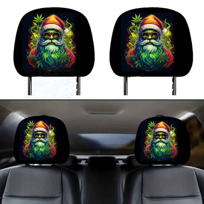 Универсален калъф за облегалка на автомобилна седалка със щампа Дядо Коледа, еластична тъкан, полиестерен пълнеж, минималистичен стил