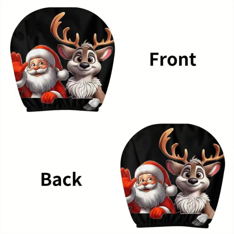 Универсален калъф за облегалка на автомобилна седалка със щампа Дядо Коледа, еластична тъкан, полиестерен пълнеж, минималистичен стил