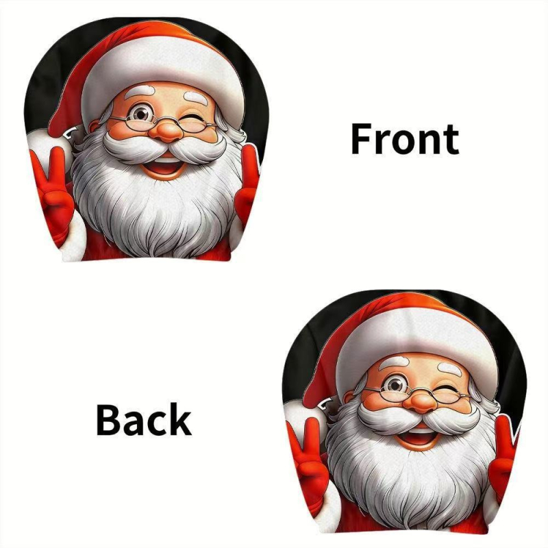 Универсален калъф за облегалка на автомобилна седалка със щампа Дядо Коледа, еластична тъкан, полиестерен пълнеж, минималистичен стил