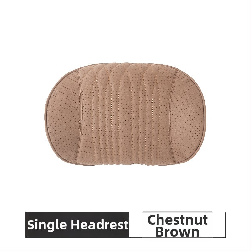 Подглавник за кола с лумбална опора, памет-пяна, изкуствена кожа, райета, универсална съвместимост SYZ