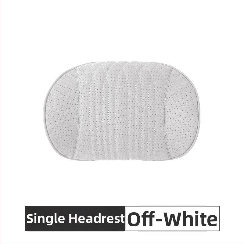 Подглавник за кола с лумбална опора, памет-пяна, изкуствена кожа, райета, универсална съвместимост SYZ