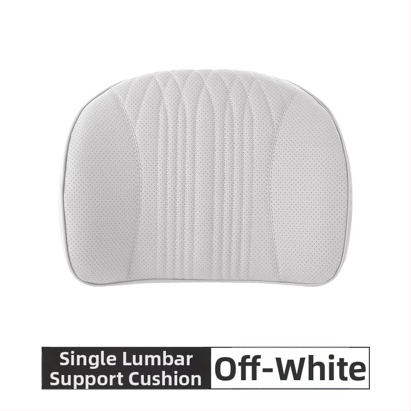 Подглавник за кола с лумбална опора, памет-пяна, изкуствена кожа, райета, универсална съвместимост SYZ