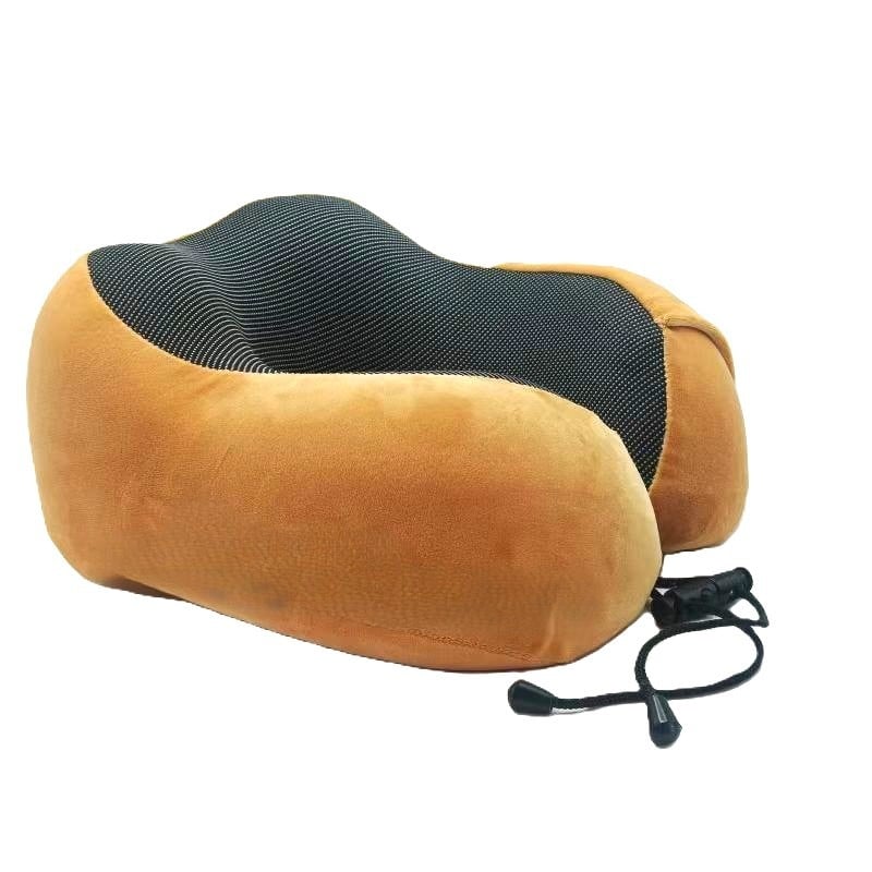U-образна възглавница за шия с паметна пяна за бизнес пътувания, плат Crystal Velvet, за възрастни