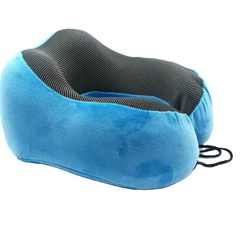 U-образна възглавница за шия с паметна пяна за бизнес пътувания, плат Crystal Velvet, за възрастни