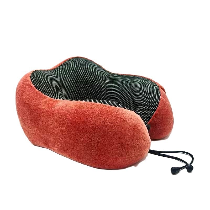 U-образна възглавница за шия с паметна пяна за бизнес пътувания, плат Crystal Velvet, за възрастни