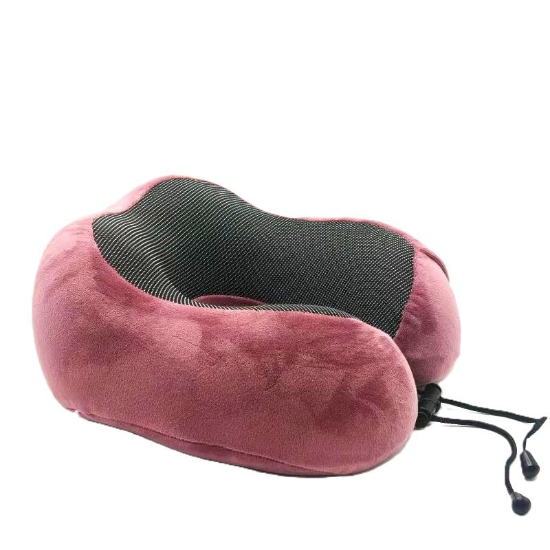 U-образна възглавница за шия с паметна пяна за бизнес пътувания, плат Crystal Velvet, за възрастни