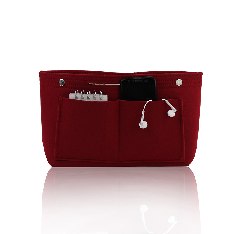 Organizator cosmetic pentru geantă – fetru plușat, unicolor, căptușeală din bumbac, respirabil și antibacterian