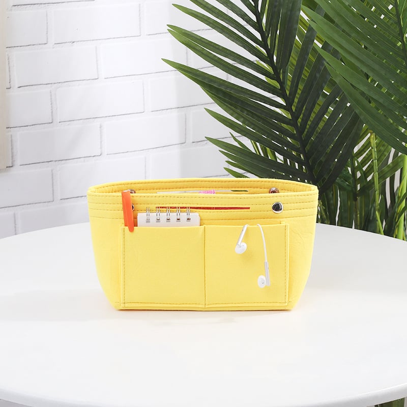 Organizator cosmetic pentru geantă – fetru plușat, unicolor, căptușeală din bumbac, respirabil și antibacterian