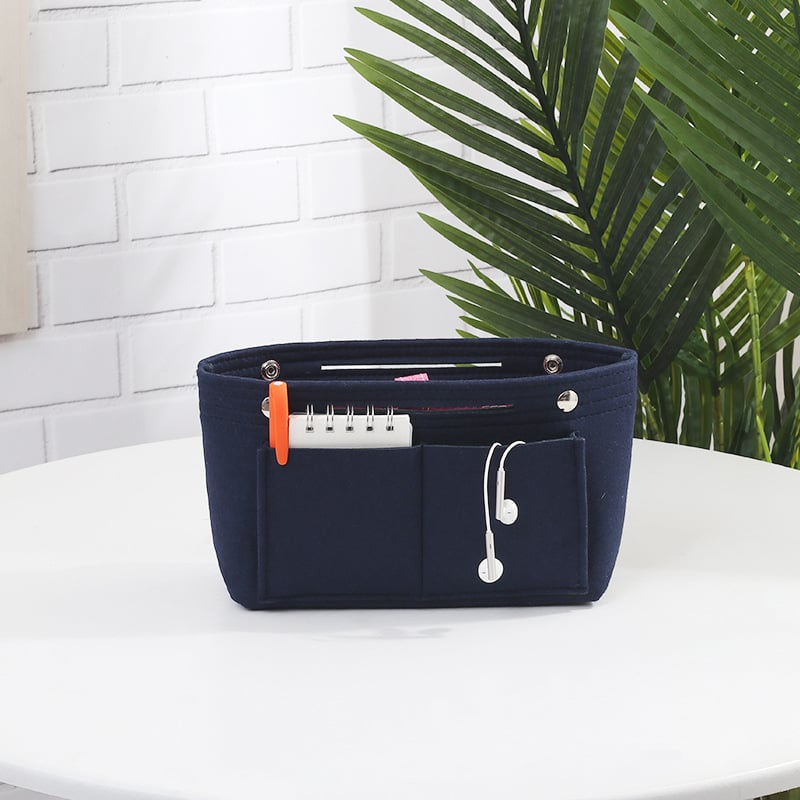 Organizator cosmetic pentru geantă – fetru plușat, unicolor, căptușeală din bumbac, respirabil și antibacterian