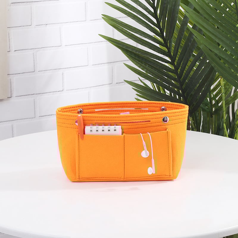 Organizator cosmetic pentru geantă – fetru plușat, unicolor, căptușeală din bumbac, respirabil și antibacterian