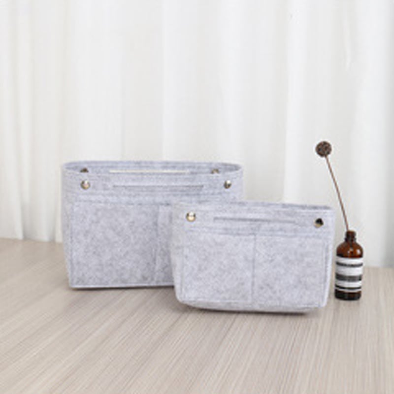 Organizator cosmetic pentru geantă – fetru plușat, unicolor, căptușeală din bumbac, respirabil și antibacterian