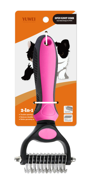 Pieptene detanglare cu dinți dubli pentru câini și pisici, loturi mici, personalizare