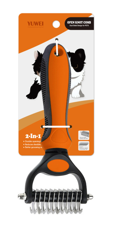 Pieptene detanglare cu dinți dubli pentru câini și pisici, loturi mici, personalizare